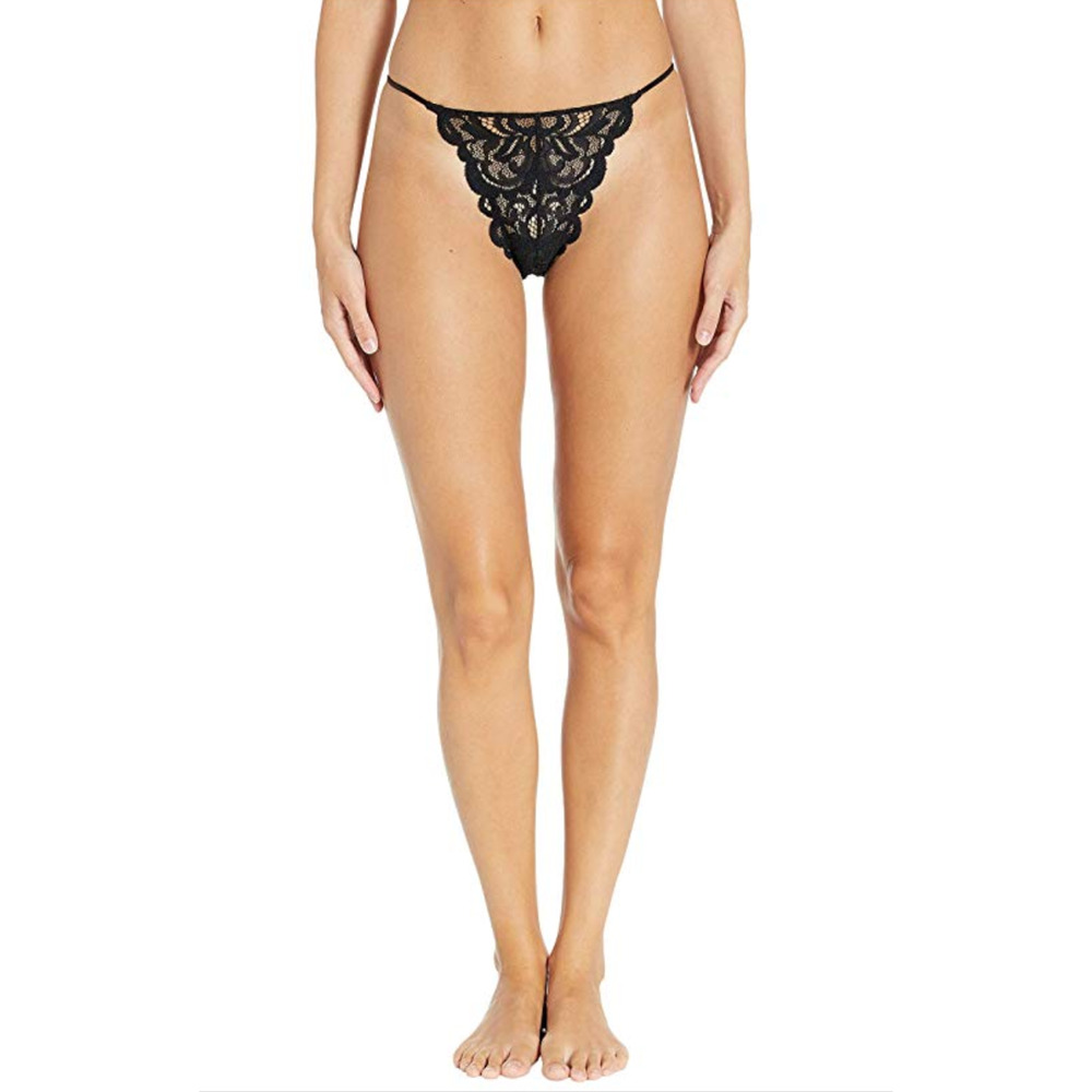 Free People Women Reese High-Waist Tanga Black Size S
